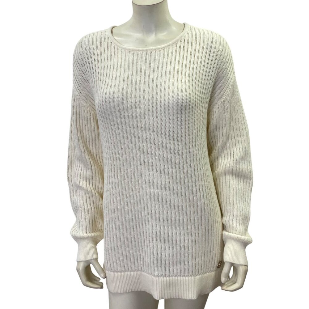 Michael Kors Women's Knit Pullover Sweater Bone White Size M NWT